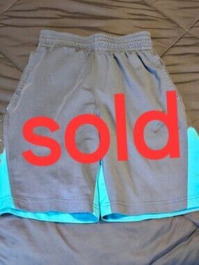 Source Unknown Black and Teal Boys Athletic Shorts